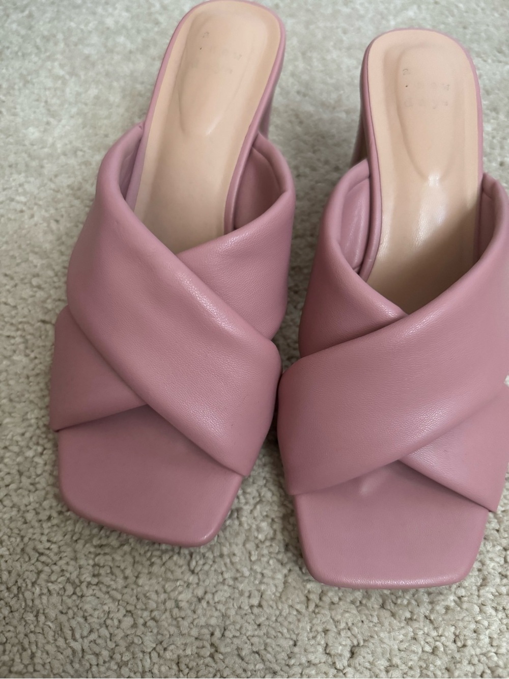 Women's Pink Crisscross Slide Heels